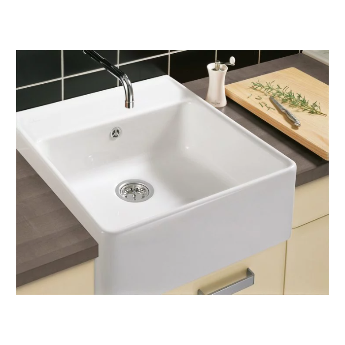 Modulový dřez Villeroy & Boch Single-bowl sink 60 cm, White Alpin, Excentr ne